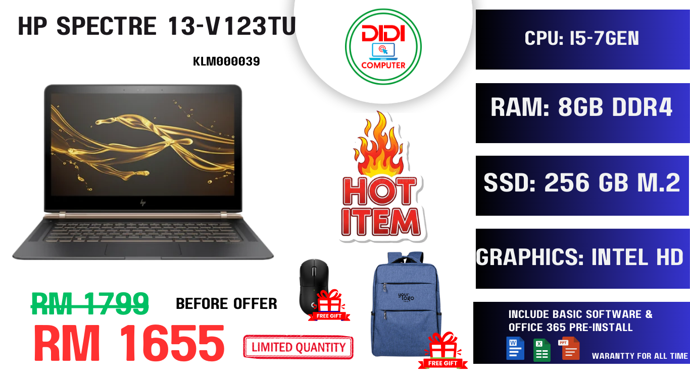 REFURBISHED HP SPCTRE 13 -V123TU