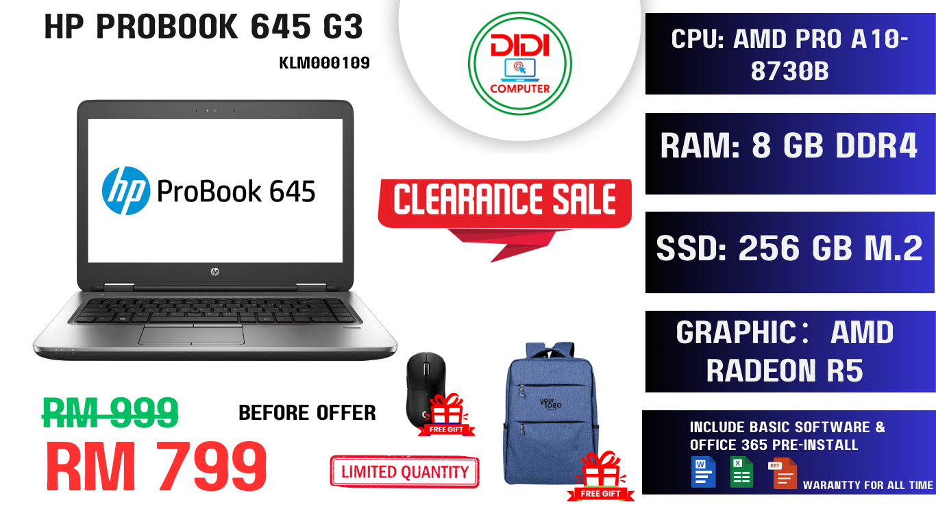 REFURBISHED HP PROBOOK 645 G3