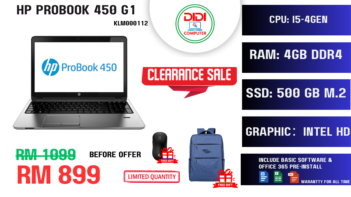 REFURBISHED HP PROBOOK 450 G1