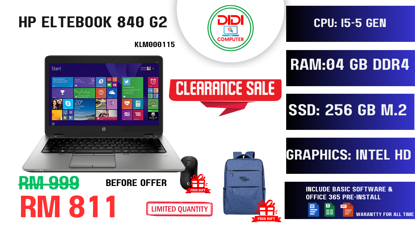 REFURBISHED HP ELEBOOK 840 G2