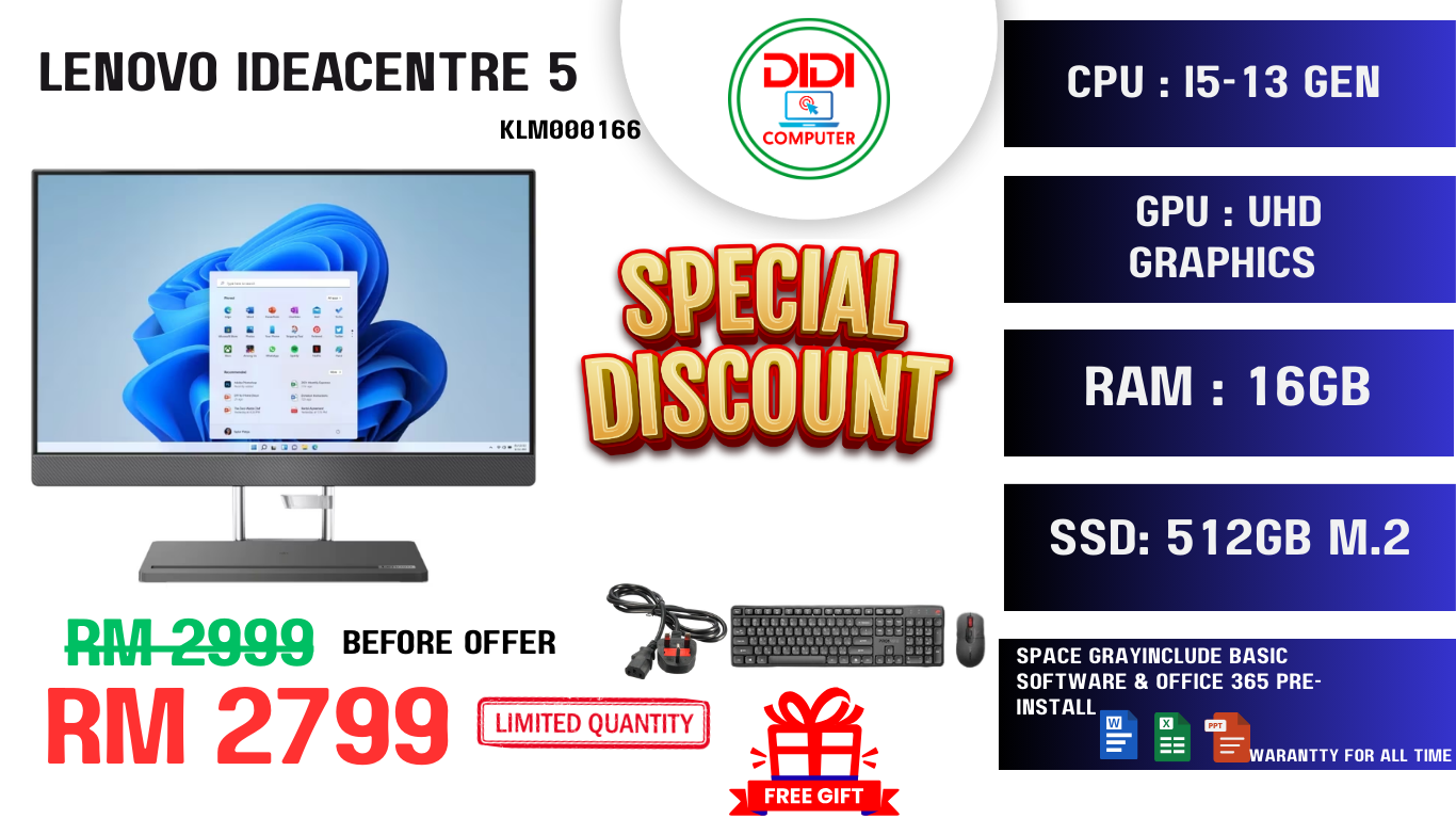 REFURBISHED Lenovo IdeaCentre AIO 5 24IAH7 23.8"