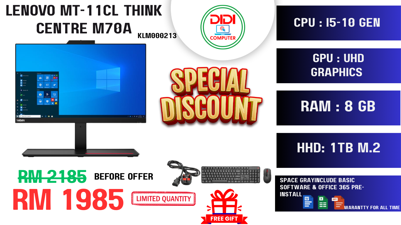 REFURBISHED LENOVO MT-11CL THINK CENTRE M70A