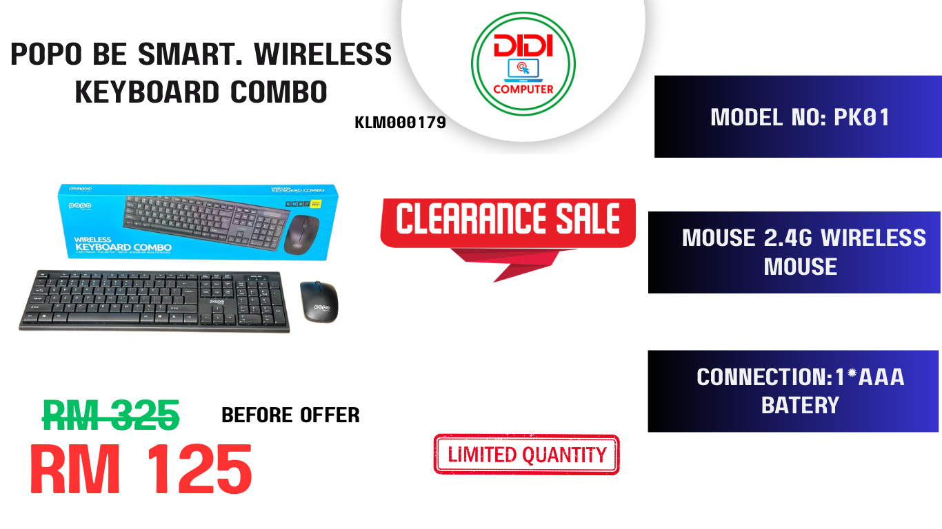 POPO BE SMART. WIRELESS KEYBOARD COMBO PK01