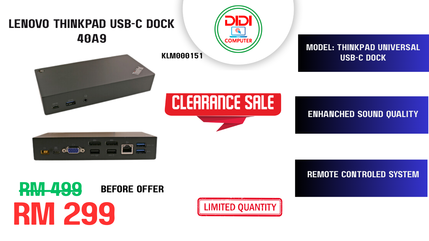 LENOVO THINKPAD USB-C DOCK 40A9