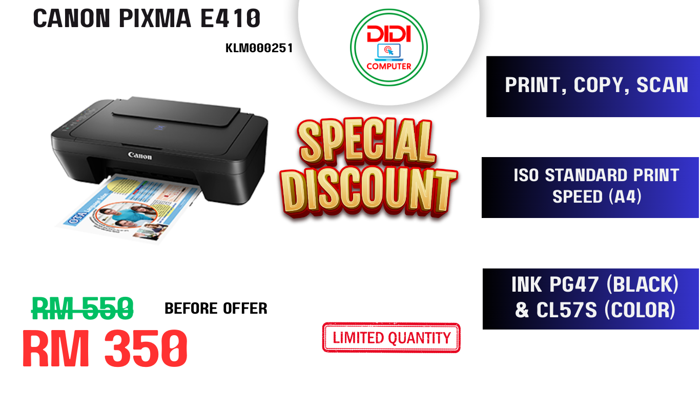 Canon Pixma E410 All-In-One Printer