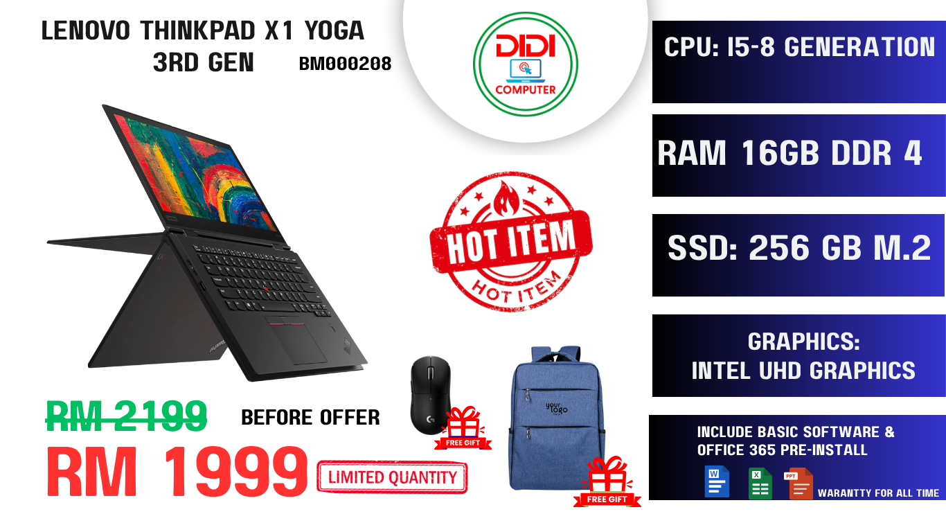 Refurbished LENOVO THINKPAD X1 YOGA 3RD