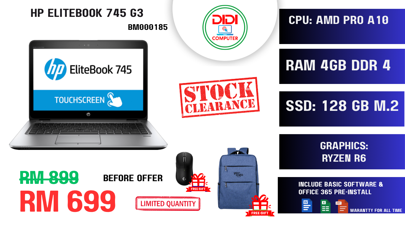 Refurbished HP ELITEBOOK 745 G3