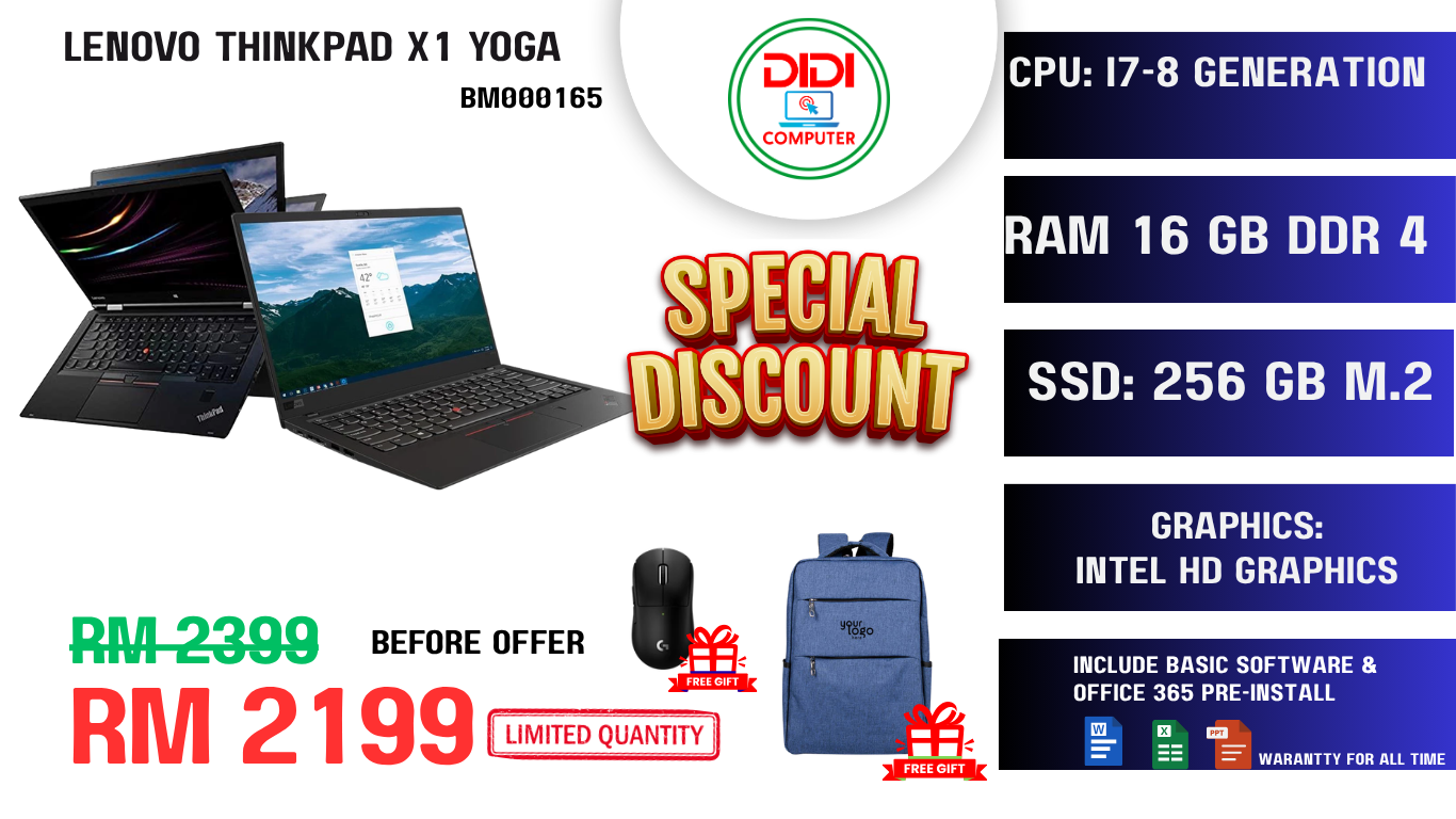 Refurbished LENOVO THINKPAD X1 YOGA (3RD GEN)