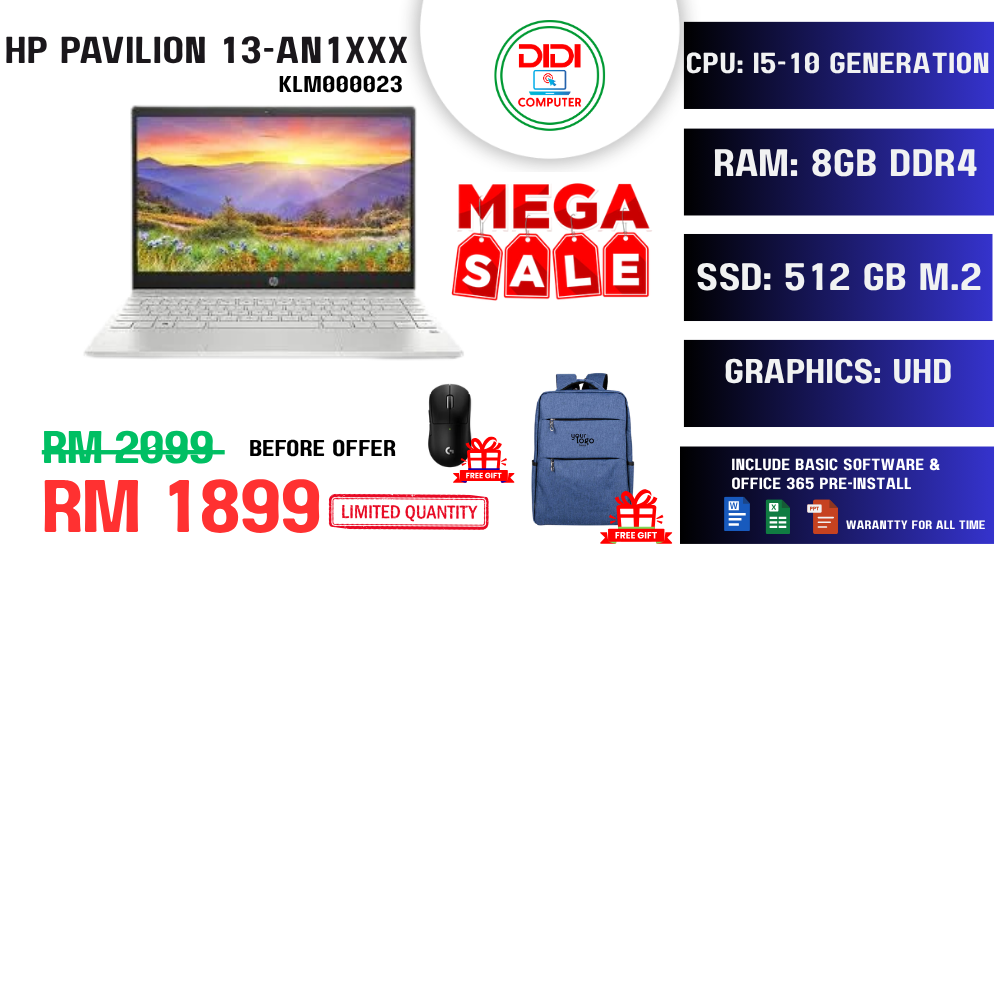 Refurbished HP PAVILION 13-AN1XXX