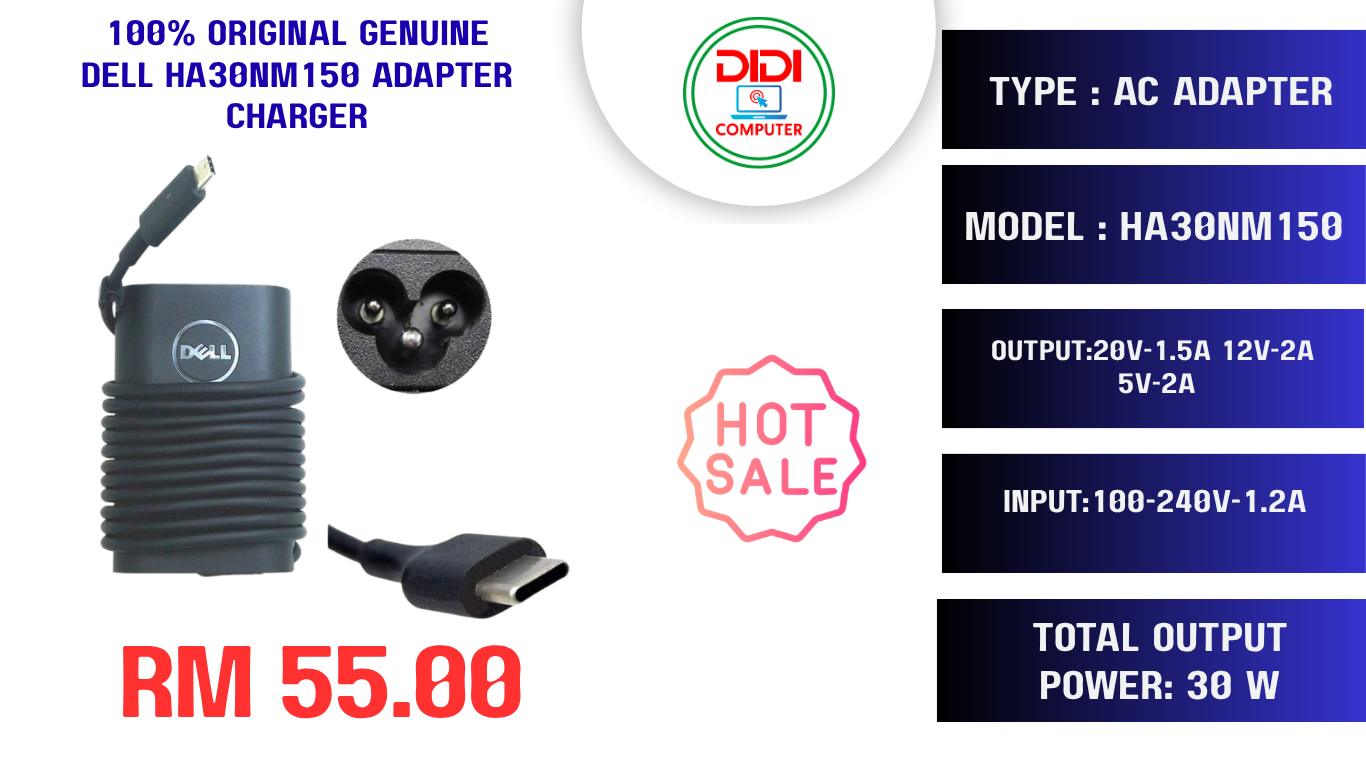 100% original Genuine dell HA30NM150 Adapter Charger