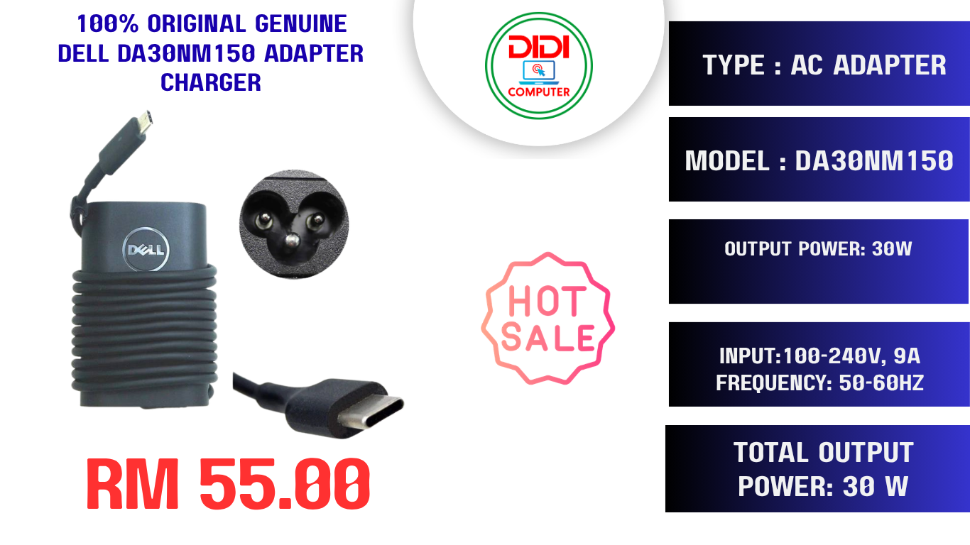 100% original Genuine dell da30NM150 Adapter Charger